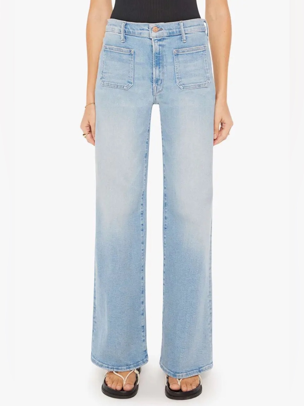 MOTHER Light Blue Wide Leg Flare Jeans